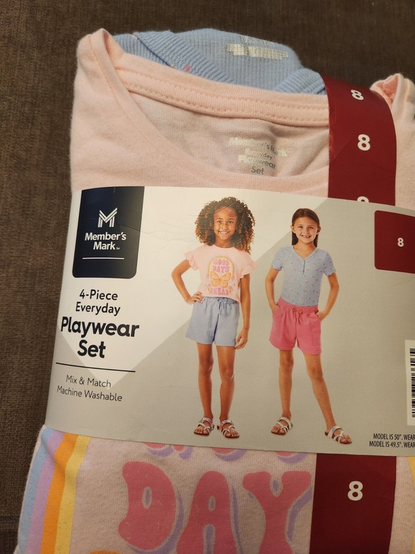 New with Tag Girls 4-Piece Set Top & Shorts Set, Size 8