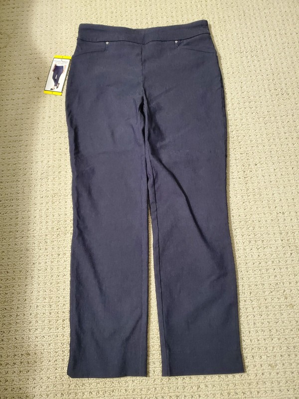Hilary Radley Woman's Blue Built-in Tummy Control Panel Ankle Pants Small NWT