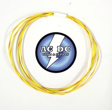 AUTOMOTIVE WIRE 22 AWG HIGH TEMP TXL WIRE YELLOW WITH ORANGE STRIPE 50 FT COIL