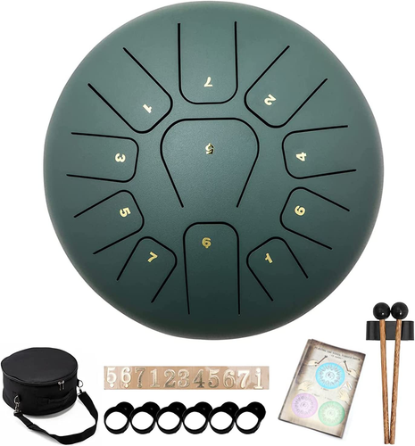 Steel Tongue Drum 10 Inches 11 Notes, Percussion Instrument for Adult Kids, Hand - Picture 9 of 12