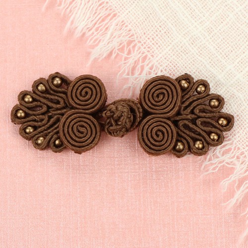 Frog Closures Swirl with Beads Chinese Knot Button Fasteners Sewing on 24Colors - Picture 33 of 35