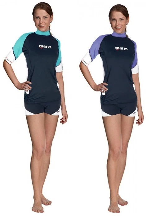 Mares Rash Guard Loose Fit Short Sleeve Shirt Damen Gr. XXS-XXL aqua oder lila - Bild 1 von 1