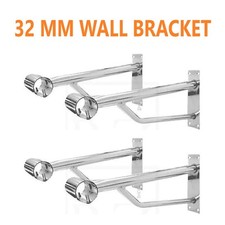  HEAVY DUTY WALL FIX CHROME SUPPORT ARM BRACKET  25MM OR 32MM
