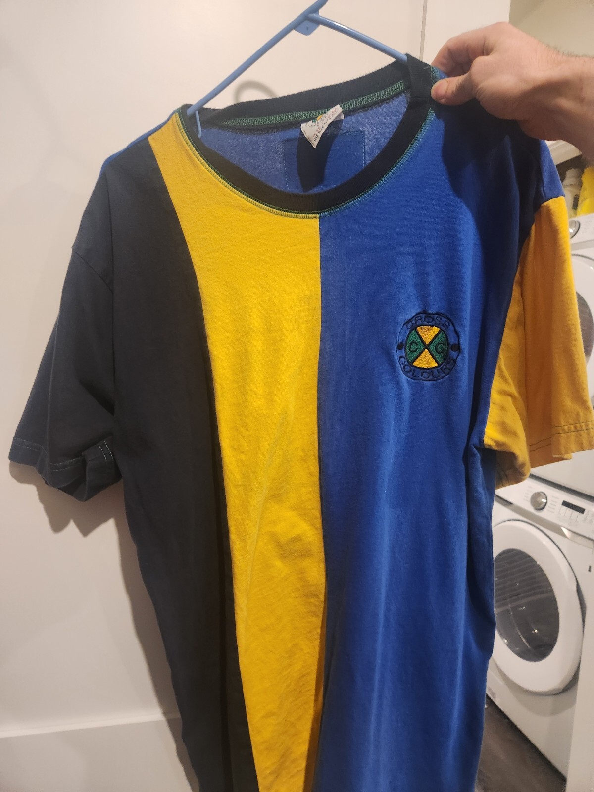 Vintage Cross Colours Men's Large Hip Hop Color Block… Gem