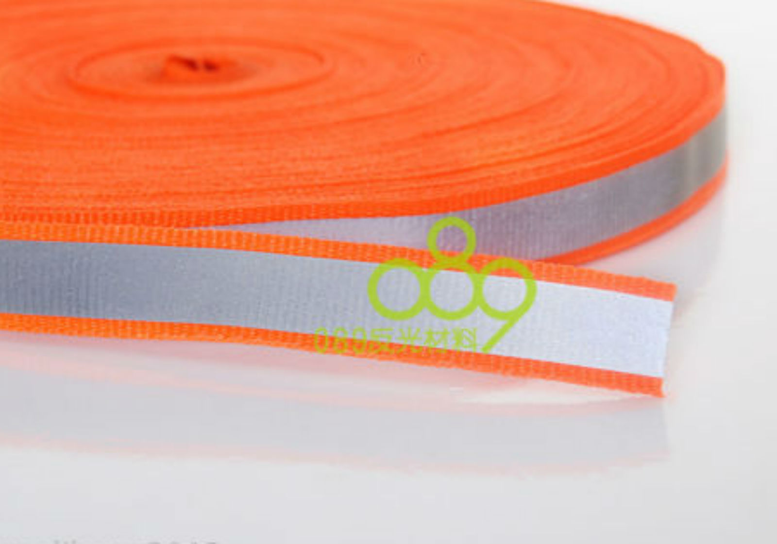 50M 164ft 15mm Orange Reflective Fabric Tape Strip Edging Braid Trim