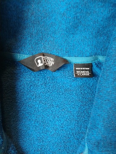 EMS Eastern Mountain Sports Jacket Women's XL Teal Blue Full Zip Knit Fleece - Picture 4 of 11