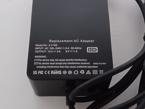 65W Replacement AC Power Adapter Charger 15V 4A Model 1706 - No Plug - 第 13/13 張圖片
