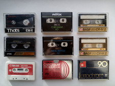 9 of the Best Used Audio Casettes-2xRevox, 2xBASF, TDK, That's, Realistic, Boots