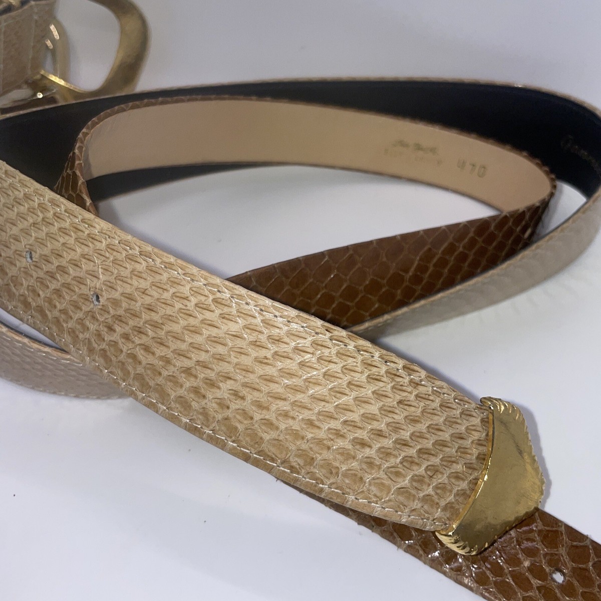 Vintage Lot (2) 1-Ellen Tracy & 1Unknown Snakeskin Belts  display picture 3