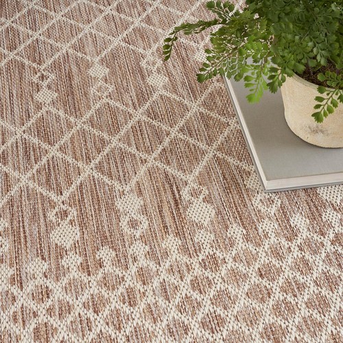 Positano 5x7 Beige Area Rug, Indoor/Outdoor, Easy Clean, Non Shedding - Picture 6 of 9