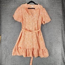 Cato Dress Womens 22 Orange Short Sleeve Midi *GUC*