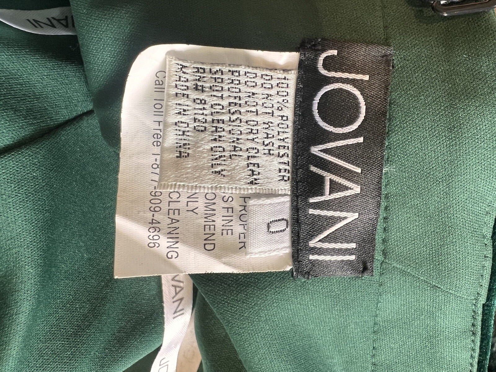 Jovani Dark Green  Velvet Long Evening Dress image 5