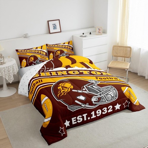 Feelyou Football Bedding Set Boys Girls Full Size Washington Comforter Set Am... - Imagen 3 de 9