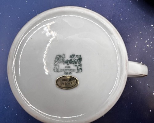 Zwei Muirfield "Magnificence" Tasse Untertasse Sets Gold verkrustet Kaffee Tee Sri Lanka - Bild 6 von 10