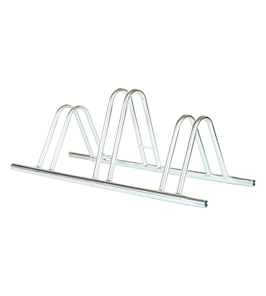 RASTRELLIERA PORTABICI A 3 POSTI IN FERRO ZINCATO CON PASSARUOTA 5 CM, 95X38X...