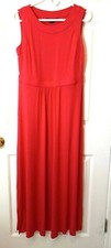 LANDS END Women's Pink Long Jersey Dress Rayon Blend Size S 6-8