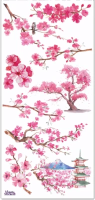 Violette Stickers Cherry Blossom Trees Flowers Crafts Planner Supply Scrapbook