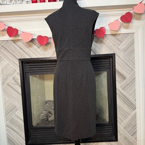 Eliza J New York Sheath Dress Mock Neck Sleeveless Gray Career Size 8 - Picture 2 of 3