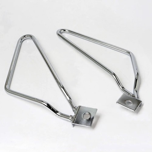 Chrome Motorcycle Saddle Bag Support Bar Mount Bracket For Harley Dyna Sportster - Picture 8 of 9
