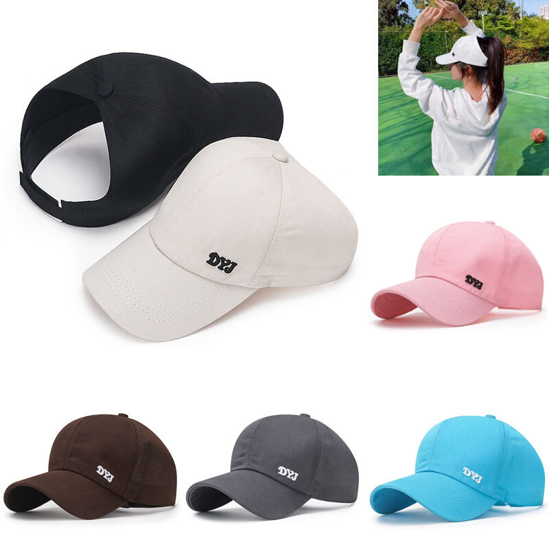 APL Cappellino da baseball coda di cavallo Solid regolabile cappello estivo Messy Bun Spitz Cott 