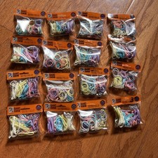 New  Lot Of 16 Bag Multi Colored Craft Hair Rubber Bands