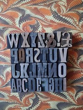 Wooden Letterpress Printers Blocks complete Alphabet 3.4cm High + ampersand etc