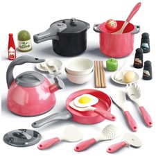 32-Piece Kids Play Kitchen Set - Realistic Cooking Toys for Creative Learning