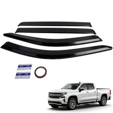 4Pcs Front Rear Rain Guards Vent Visor For Chevy Silverado 2019-2026 Crew Cab