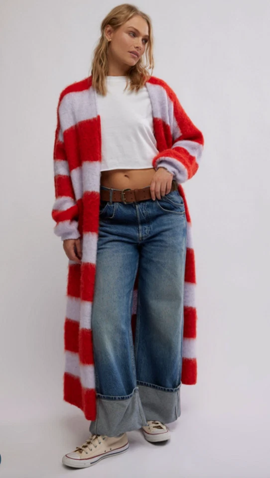 NOVO SUÉTER CARDIGÃ CARDIGÃ LISTRADO MANTRA FREE PEOPLE POPPY ICE COMBO TAMANHO XS/S - Imagem 4 de 4