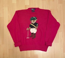 Vintage Ralph Lauren Hand Knit Polo Bear Sweater Nr 2 Hockey Stadium 1992