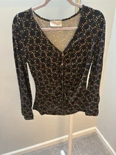 SugarFox Women’s Long Sleeve Floral Button Blouse