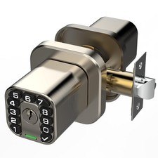 Square Door Knob with Keypad, Keylees Entry Door Lock with Cylinder, Auto Loc...