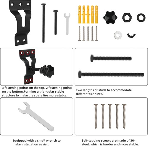 Remolque de montaje en pared montaje de neumático de repuesto para remolque utilitario remolque cerrado Acce - Imagen 5 de 5