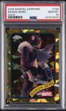 2025 TOPPS CHROME MARVEL SAPPHIRE EDITION GOLD #125 BARON ZEMO 14/50 PSA 10