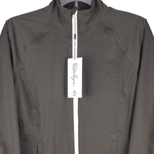 Walter Hagen Womens Small Rain Jacket Black Full Zip Waterproof Golf Coat New