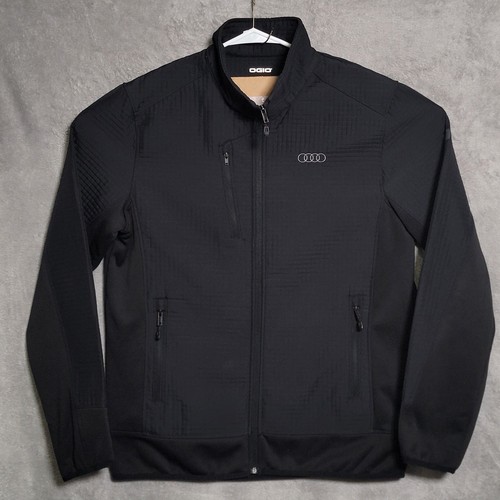 Audi OGIO Jacket Mens Size Large Black Full Zip Pocketed High Neck Performance