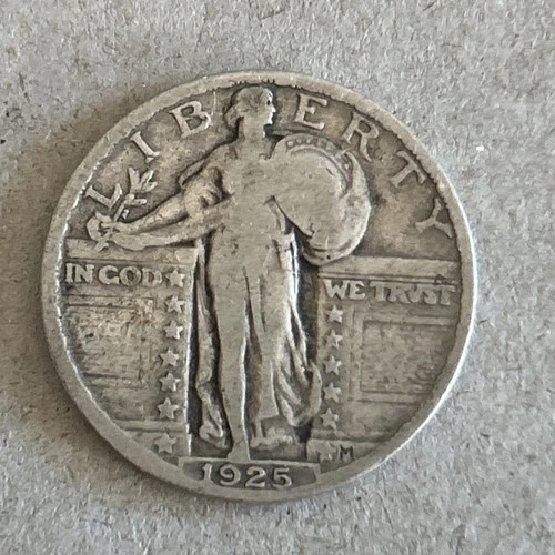 1925 Standing Liberty Silver Quarter Circulated Coin Ungraded