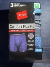 Hanes Men's Xl Mesh Tagless Boxer Briefs Comfort Flex Fit  Supportive Pouch