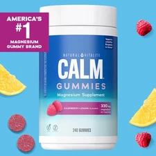 Natural Vitality Raspberry-Lemon Flavored Calm Magnesium Gummies - 240 Pieces