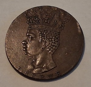 Barbados 1792 copper Halfpenny Token