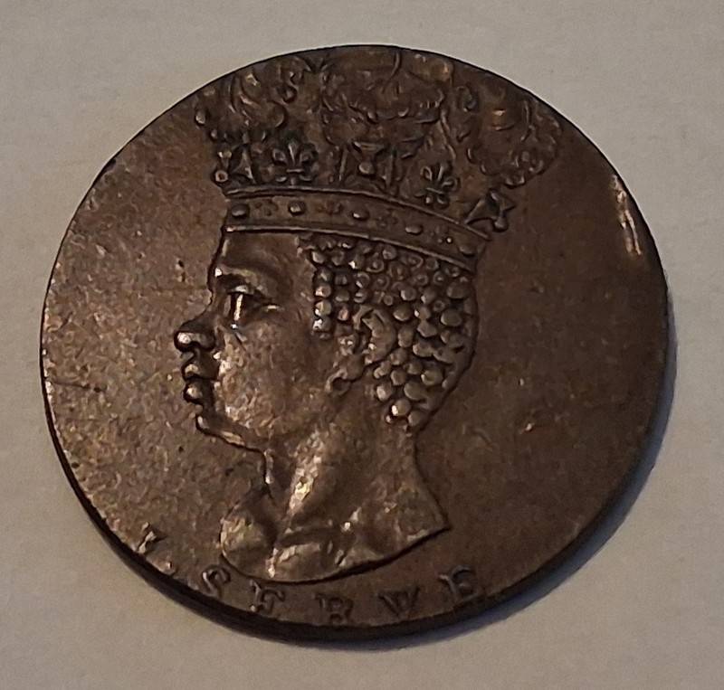 Barbados 1792 copper Halfpenny Token