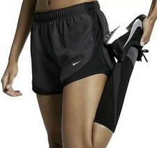 Nike Women's Dri-FIT Tempo Mid-Rise Brief-Lined Running Shorts Black X-Small NWT