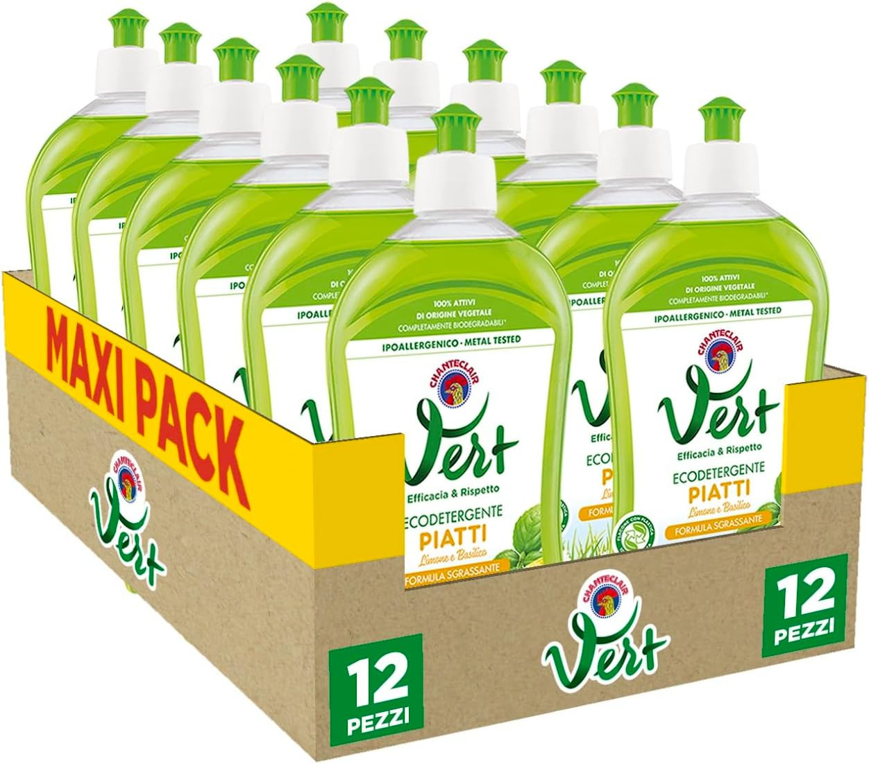 Ecodetergente Vert Chanteclair Limone e Basilico 500ml - Ipoallergenico