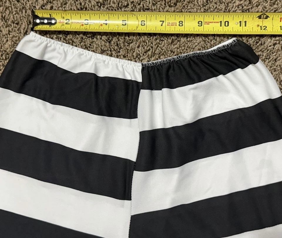 Disfraz Convicto Blanco y Negro Rayas Mediano (8-10) SOLO PANTALONES Foto 4 de 4