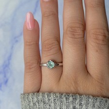 Green Kyanite Ring / 925 Sterling Silver Ring / Healing Gemstone / Gifts for her