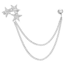 Star Chain Brooch Pins, Shiny