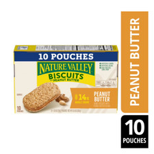 Nature Valley Biscuit Sandwiches, Peanut Butter, Snack Bars, 10 Bars, 13.5 oz