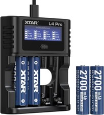 4300mWh Rechargeable AA Lithium 1.5V Batteries with L4 Pro Battery Charger (L4