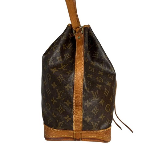 Authenticated Louis Vuitton No Monogram Shoulder Bag Handbag Drawstring Tea - Picture 5 of 10