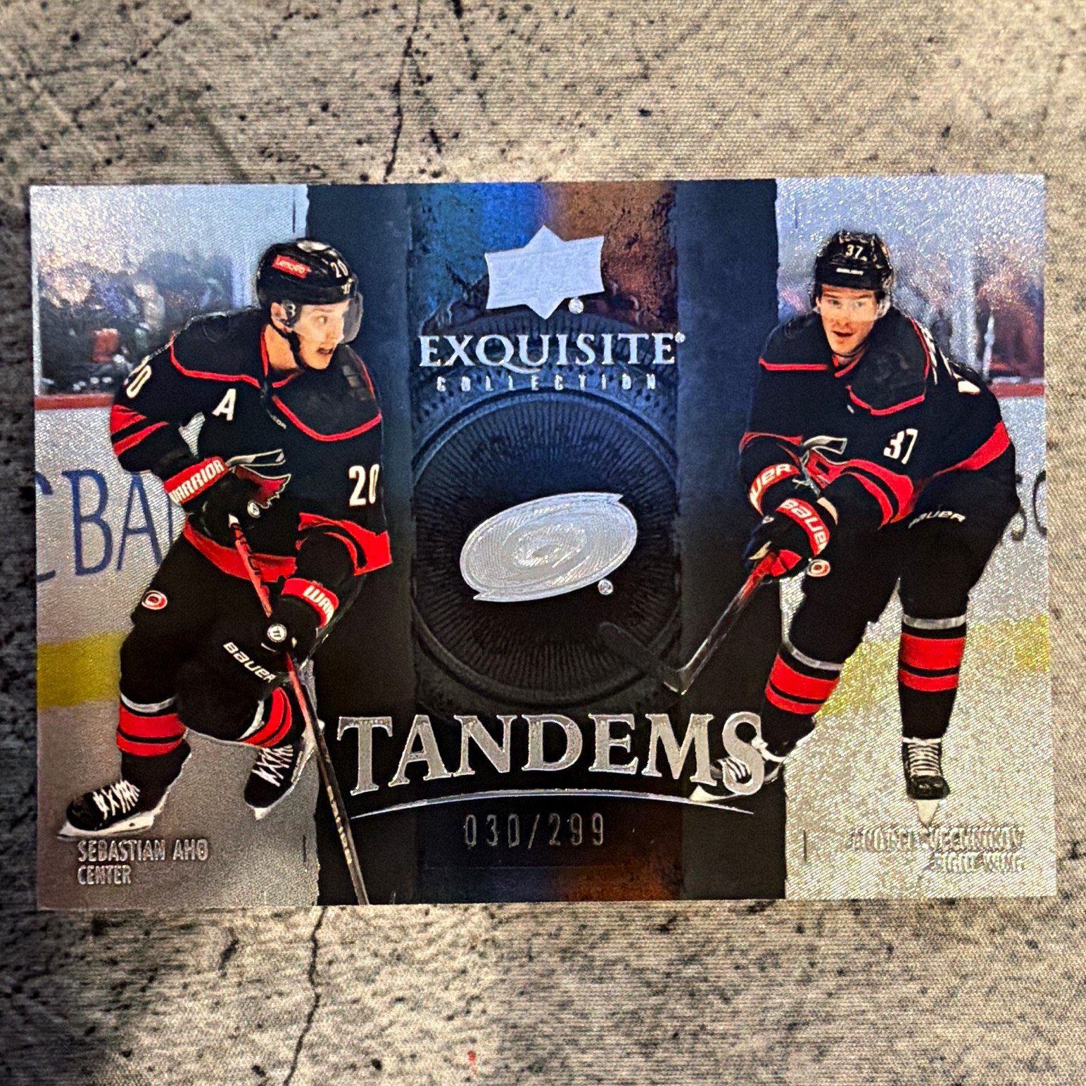 Upper Deck 2024-25 Exquisite Tandems Aho/Svechnikov ET-AS #030/299